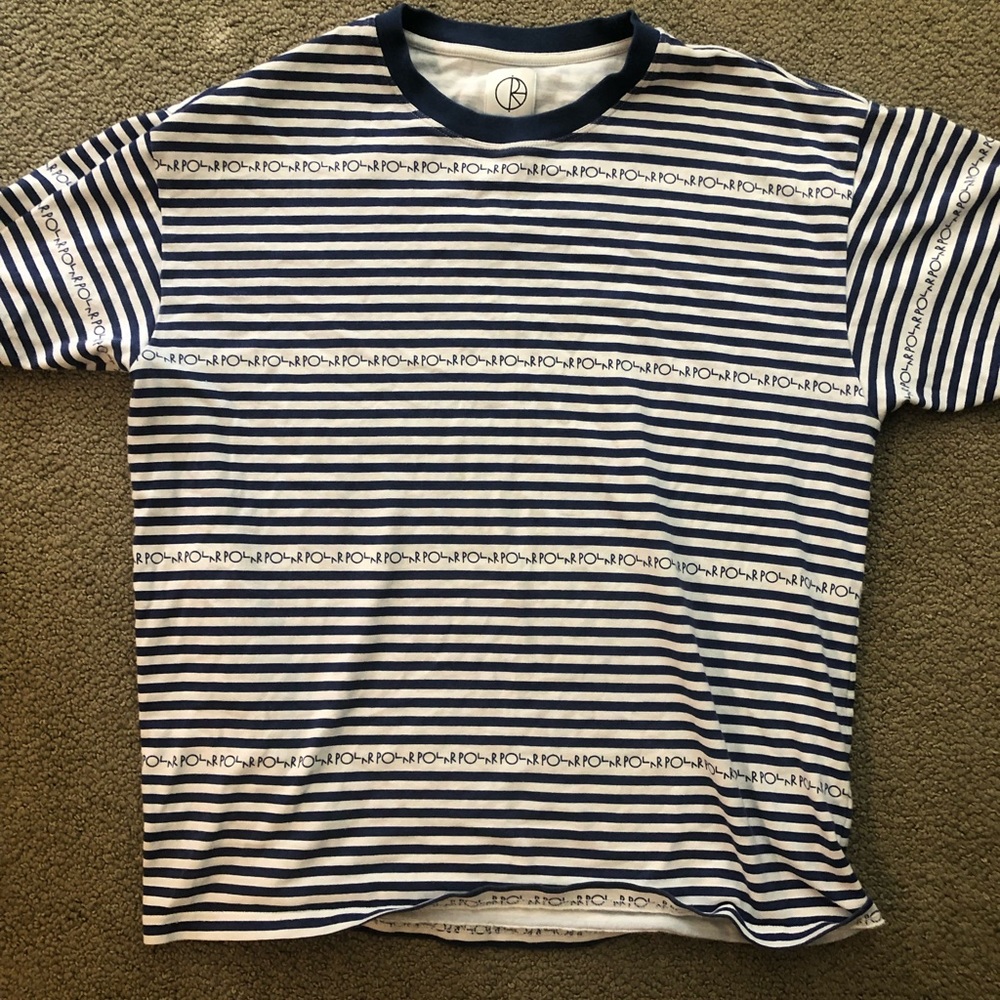 Blue and White Striped Polar T